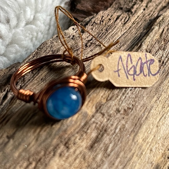 Bronze Blue Agate Ring - Picture 3 of 3